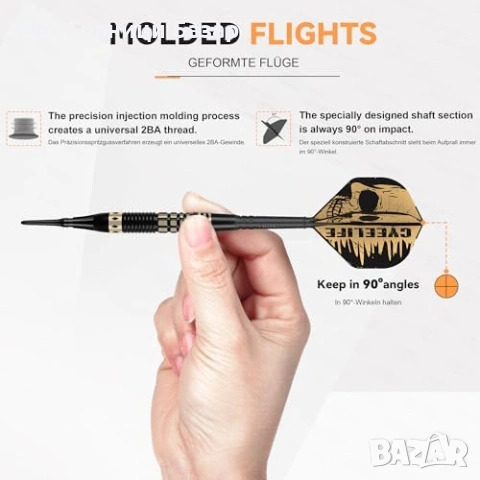Нови Професионални дартс стрели Soft Tip 16g с твърд калъф 30 резервни върха за електронна мишена, снимка 4 - Други спортове - 54129291