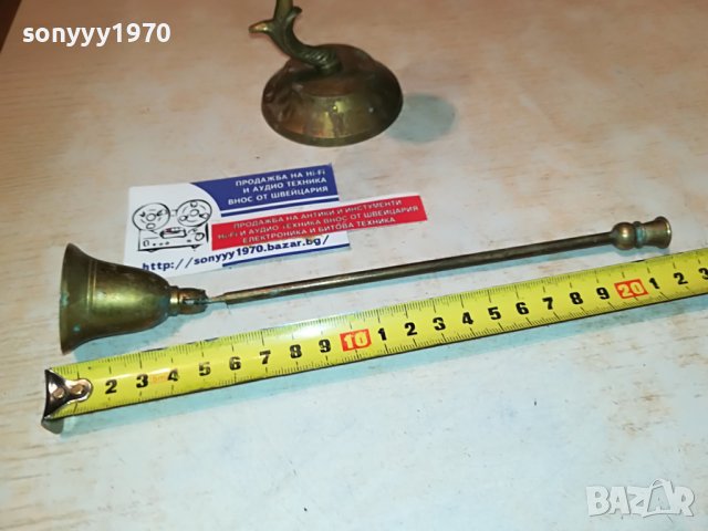 КОН СВЕЩНИК+ГАСАЧ МЕД//МЕСИНГ 1802231929, снимка 9 - Антикварни и старинни предмети - 39720947