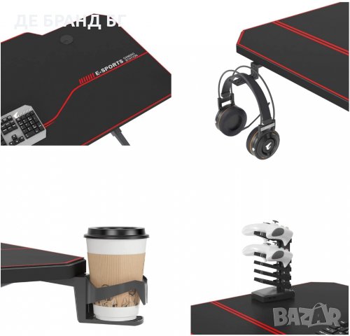 Геймърско бюро с аксесоари ST-EAGLE-1400 BK, снимка 3 - Бюра - 35147527