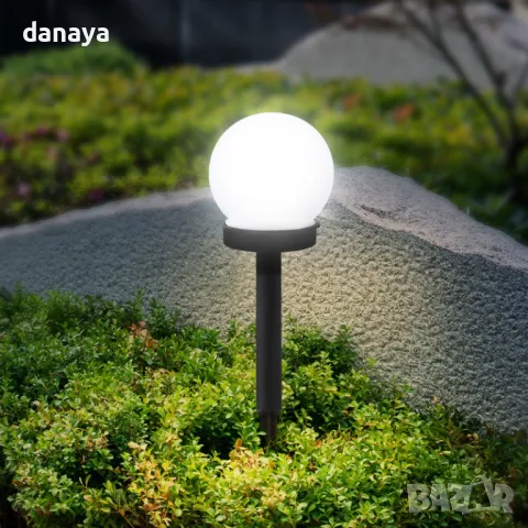 5768 Градинска соларна лампа Бяла топка