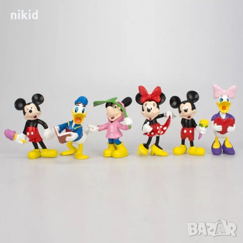 6 бр Мики Мини Маус с аксесоари пластмасови играчки фигурки декорация торта украса, снимка 2 - Фигурки - 35454918