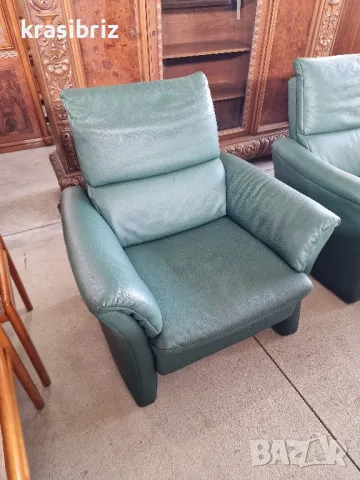 К-т Диван 3-ка и Фотьойл -Естествена кожа-внос от Германия!, снимка 3 - Дивани и мека мебел - 49915377