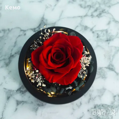 Истинска вечна роза в стъкленица – балсамирана и запазена за години, снимка 8 - Подаръци за жени - 49024633