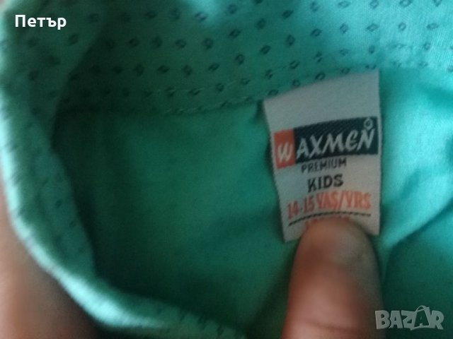 Продавам детска зелена ризка на черни точици маркова, снимка 5 - Ризи - 33191852