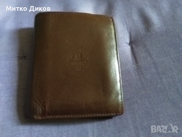 Портфейл Капраз естествена кожа 120х100мм-много прегради за карти