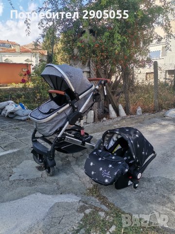 Бебешка количка Мони Гала с кошче за кола, снимка 16 - Детски колички - 42784193