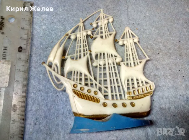 Стар КОЛЕКЦИОНЕРСКА РУСКА ИГРАЧКА ПЛАТНОХОД КОРАБ ВЕТРОХОД от СССР ПЕРИОД 47621, снимка 6 - Колекции - 47694749