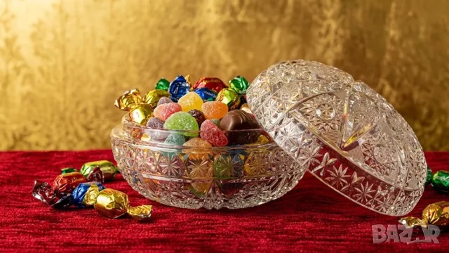 Луксозна бонбониера от бохемски кристал (Bohemia Crystal) – ръчна изработка / шлифована