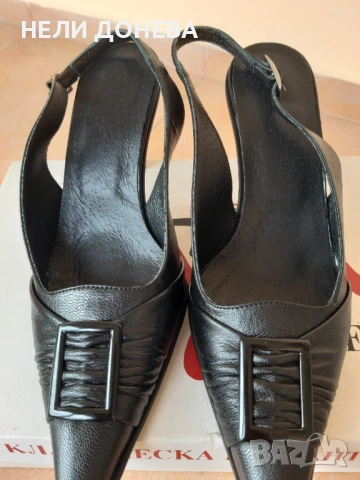 Изискани Обувки ЕСТЕСТВЕНА Кожа №35 с Красиви Декорации! НОВИ !, снимка 2 - Дамски елегантни обувки - 54235985