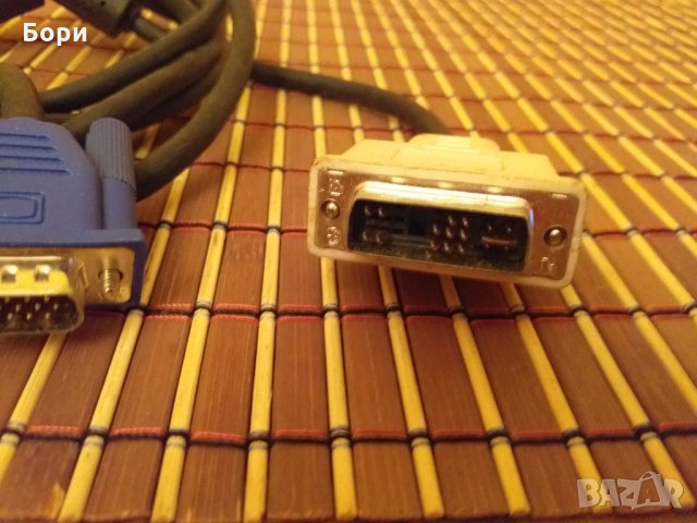 Кабел DVI-D 18 +1 мъжко  към VGA/PC мъжко 1.80м, снимка 3 - Кабели и адаптери - 30295305