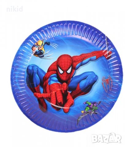 Спайдърмен 10 бр парти чинии чинийки