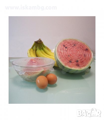 КОМПЛЕКТ ОТ 6 БР. СИЛИКОНОВИ КАПАЦИ ЗА СЪХРАНЕНИЕ - код 1720, снимка 5 - Съдове за готвене - 33988545