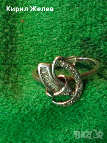 СКЪПОЦЕНЕН СРЕБЪРЕН ПРЪСТЕН СРЕБРО 925 с БЯЛА ПОЗЛАТА ЛАБОРАТОРЕН МОЙСАНИТ и ЦИРКОНИ 43175, снимка 12 - Пръстени - 49153559