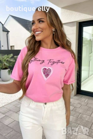 дамска тениска в розово и черно