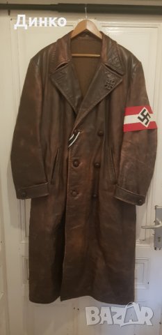 Немско офицерско кожено яке от Втората световна война оригинал , снимка 1 - Антикварни и старинни предмети - 30005115