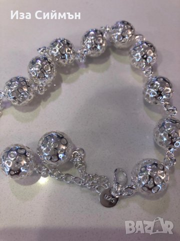 Сребърен комплект обици, гривна и колие, снимка 6 - Колиета, медальони, синджири - 34254004