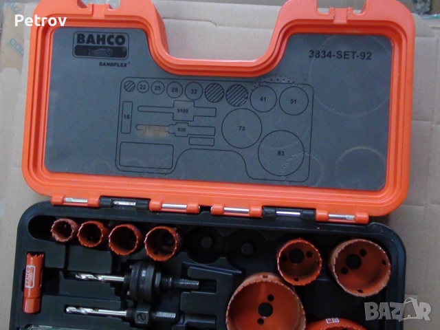 BAHCO - 3834-SET-92 - Made in Sweden - ПРОФЕСИОНАЛЕН Комплект биметални SANDFLEX боркорони 16-83 mm , снимка 10 - Бормашини - 51629804