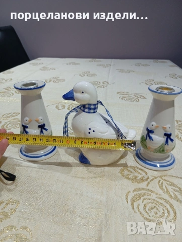 порцеланов прекрасен сет свещници с фигура на пате , снимка 8 - Колекции - 54010683