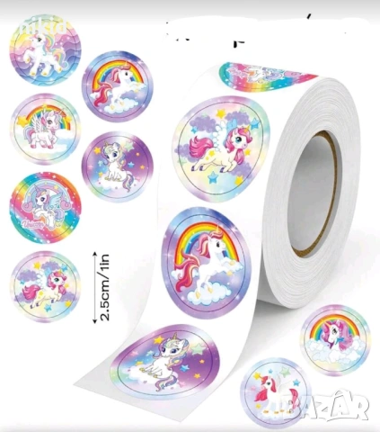 100 бр Еднорог Unicorn Пони микс малки самозалепващи лепенки стикери за ръчна изработка за подарък, снимка 2 - Други - 31958471