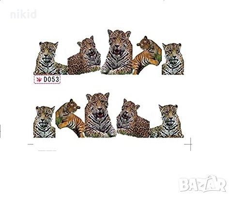 D053 Пума Леопард слайдер ваденки водни стикери за нокти маникюр татос
