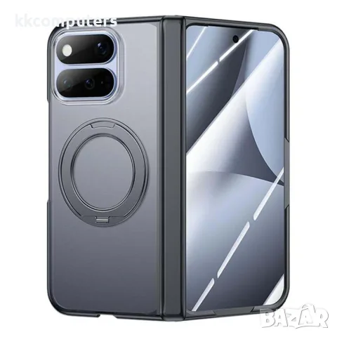 Калъф за Google Pixel 11 Pro Fold със Защита на Пантата и 360° Въртяща Стойка, Магнитна Функция и Ск