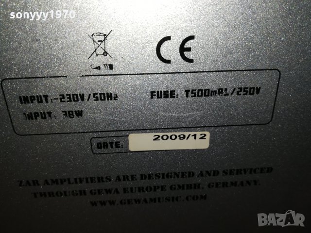 ZAR E-20R AMPLIFIER-GEWA GERMANY 2712211956, снимка 15 - Ресийвъри, усилватели, смесителни пултове - 35254123