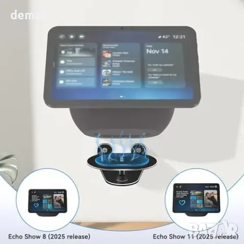 Алуминиева стенна стойка с регулируем наклон и въртене за Amazon Echo Show 8/11 (управление на, снимка 4 - Друга електроника - 55829675