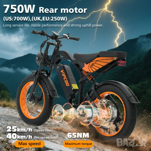 Електрически велосипед/колело VIPCOO VM6 750W 18.2AH, снимка 3 - Велосипеди - 52314524