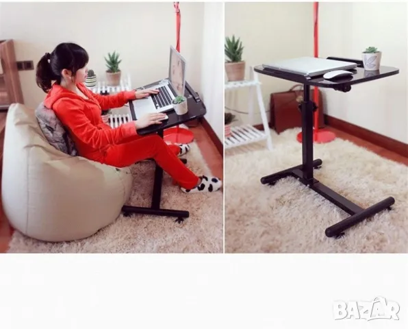 Маса над леглото с колелца, подвижно бюро за лаптоп с регулируема височина, снимка 3 - Други стоки за дома - 38263938
