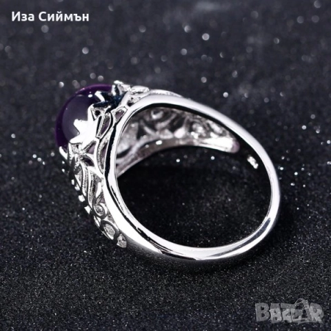 Сребърни пръстени с марказит, рубин, изумруд, сапфири, кристали, аметист, смарагд,, снимка 13 - Пръстени - 34818980