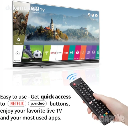 Универсално дистанционно за LG Smart TV, OLED, UHD, 4K и ThinQ телевизори, без настройка, снимка 3 - Дистанционни - 53042533