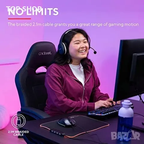 Нова Trust Gaming Геймърска мишка 2,1м. USB кабел 6 програмируеми бутона, снимка 8 - Клавиатури и мишки - 49567186