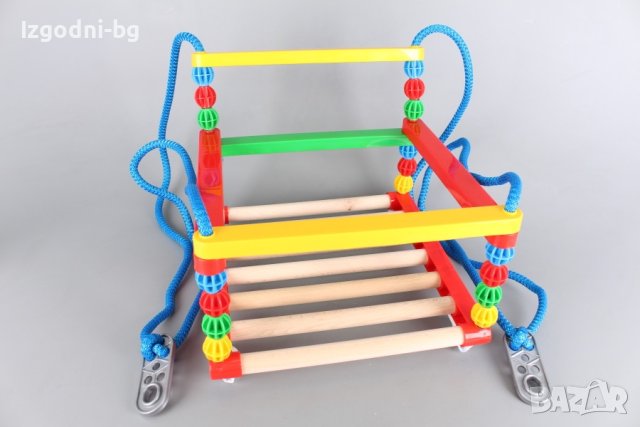 Дървена шарена люлка за деца, снимка 2 - Други стоки за дома - 42194634