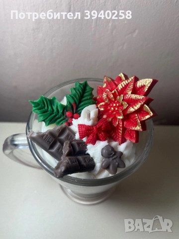 Коледни соеви свещи , снимка 2 - Ръчно изработени сувенири - 52384936