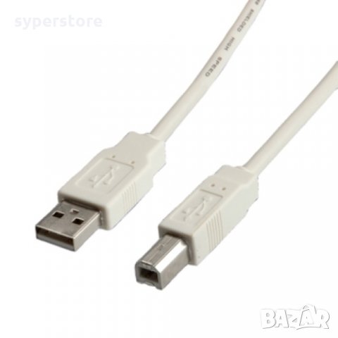 Кабел USB-A към USB-B 2.0 Digital One SP01172 Бял 3m, USB Type A to USB B M/M