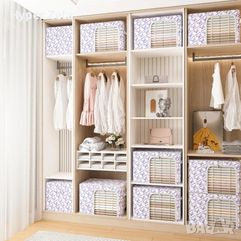 Органайзери, Подсилена памучна кутия за съхранение, 2 броя в кутия, съхранение на дрехи, снимка 4 - Органайзери - 51958877