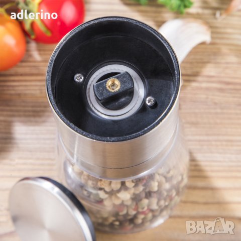 Мелнички за подправки - за сол, черен пипер или подправки - неръждаема стомана - Д: 6.5 см, В: 13 см, снимка 3 - Аксесоари за кухня - 34401488