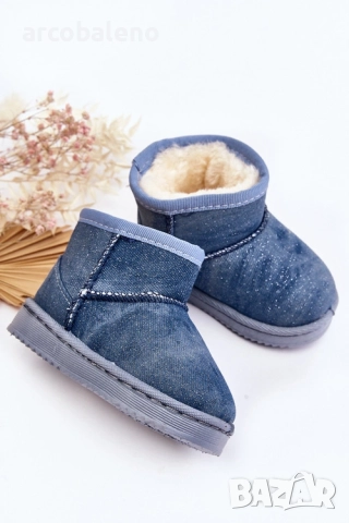 Детски снежни ботуши с брокат в синьо Sulinne, снимка 2 - Детски боти и ботуши - 52362763