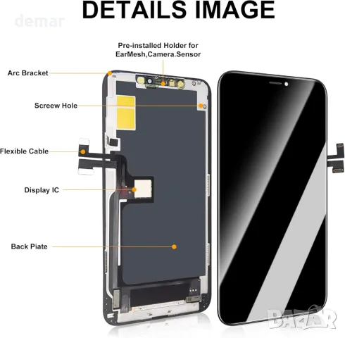 OLED екран за iPhone X, заместител на екрана за iPhone X OLED за модел A1865, A1901, A1902, снимка 7 - Резервни части за телефони - 50412936