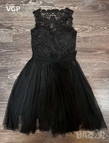 Официална черна рокля за момиче