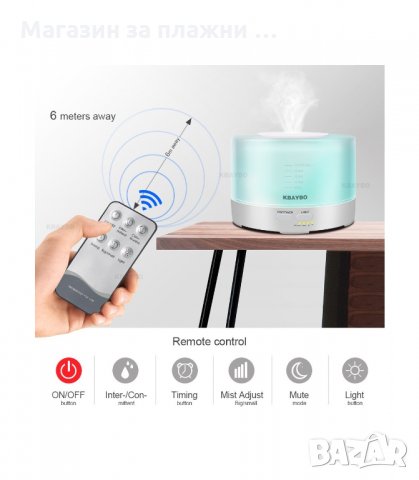 АРОМА ДИФУЗЕР ЗА ЕТЕРИЧНИ МАСЛА С ЦВЕТОТЕРАПИЯ - код 2022, снимка 4 - Овлажнители и пречистватели за въздух - 34229780