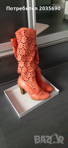 Елегантни летни ботуши естествена кожа , снимка 7 - Дамски обувки на ток - 40865818