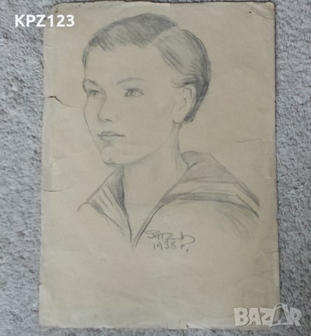СТАРА ГРАФИКА ПОРТРЕТ МОЛИВ 38 г./ПОДПИСАНА