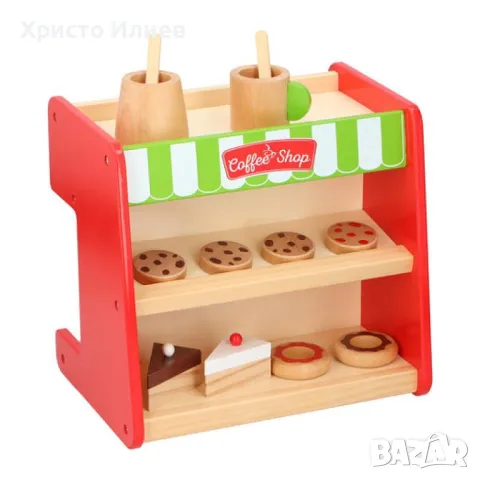 Дървена Кефемашина Дървена играчка 2 в 1 Marionette Кафе бар, снимка 2 - Образователни игри - 48350236
