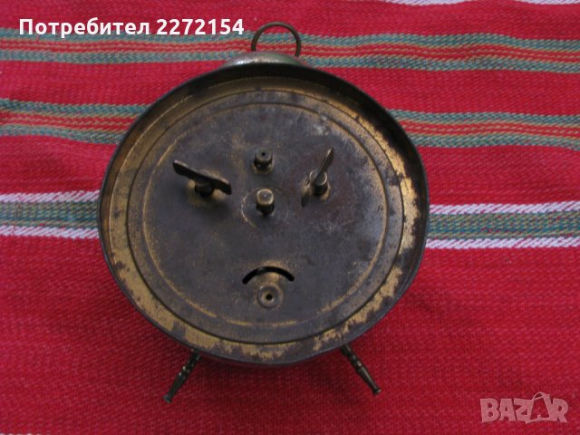 Часовник будилник-Рядък, снимка 3 - Антикварни и старинни предмети - 33833515