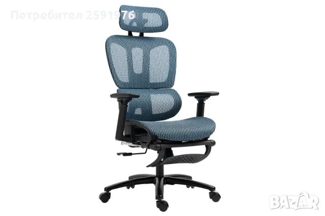 Ортопедичен офис Стол Verdant Premium,  Син цвят, снимка 1