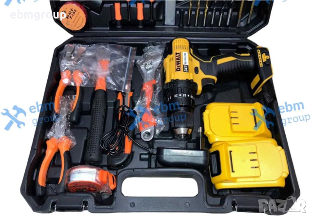 Акумулаторен ударен винтоверт DeWalt 24V 5Ah с 2 батерии Девалт 99pc, снимка 2 - Други инструменти - 44590799