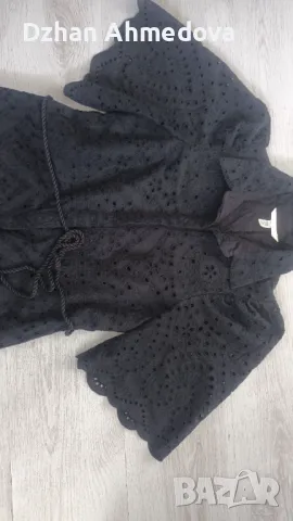 Черна рокля H&M  Английска бродерияXXS размер, снимка 7 - Рокли - 50409453