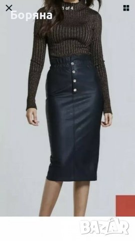 Нова кожена пола тип молив с висока талия Michelle Kеegan , снимка 13 - Поли - 37274885