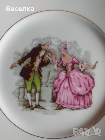 Френска порцеланова чиния Ромео и Жулиета на Лимож  